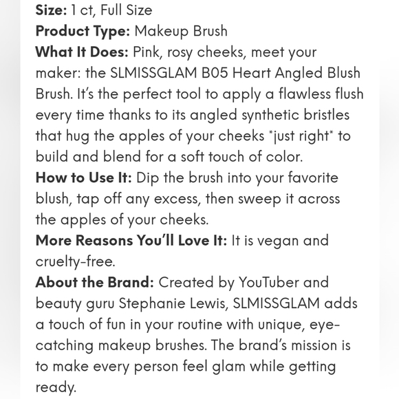 🖌️ SLMissglam Doodle Heart Angled Makeup Brush - Picture 2 of 2